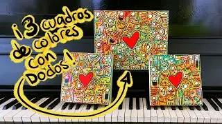 3 cuadros de colores con Dodos.