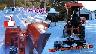 Kubota B2301 plowing 10 inches of wet/frozen snow. This was difficult.