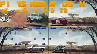 Quad-Split ScreenRacing Between the  Alpine, Fulvia, and Mini X2