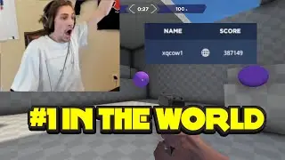 XQC GETS #1 RANKED IN THE WORLD AIM LABS (WR RUN 387,149 SCORE)