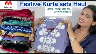 Myntra Festive Kurta sets Haul || Ethnic wear haul for festive and wedding || #myntrahaul #kurtaset