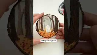 Let’s paint a ghost 👻❤️ on wood slice 🎨 