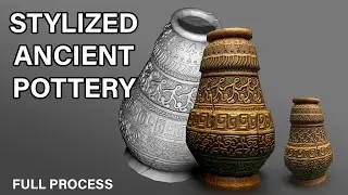 Zbrush 2020, Substance Painter, - stylized ancient pottery game ready asset.