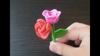 Rosa flowers from plasticine