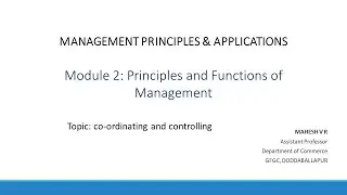 Co-ordinating and Controlling