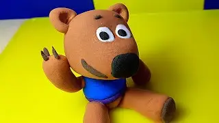Кеша из пластилина. Мимимишки из пластилина. Plasticine bear DIY clay craft.