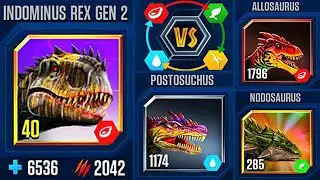 INDOMINUS REX GEN 2 SUPER BATTLE | JURASSIC WORLD THE GAME