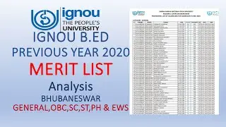 IGNOU B.ED merit list |Previous year 2020 |Ignou b. ed merit list