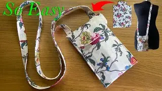 DIY Cell Phone Bag | Quilting mini Cross Bag | Mobile Pouch Making with One Piece of Cloth | Purse