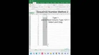 Excel Tricks | Generate Sequential Numbers | Auto Counting | Number Series