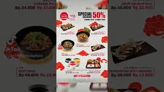 DISKON 50% menu pilihan di Washoku Sato Batamindo Square sampai 31 Maret 2023