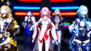 (MMD - Genshin Impact)BABYMONSTE - Sheesh Navia Shenhe Yanfei Miko Jean Eula Arlecchino (Motion DL}