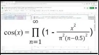 Google Sheets COS(x) INFINITE PRODUCT SERIES using ARRAYFORMULA PRODUCT function found in Excel