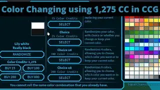 Color Changing 1.2k Color Credits In CCG | Ro-Ghoul | Roblox