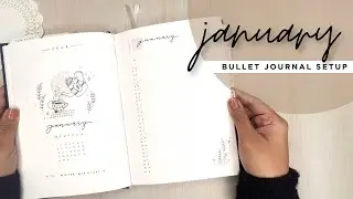 January 2024 Bullet Journal Setup | Minimal Black and White Aesthetic