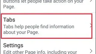 Facebook Page Tabs Settings