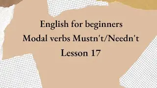 Modal verb mustn't | english grammar for beginners #modalverbs #beginnerenglish #englishgrammar