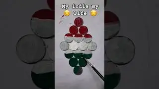 Great Indian Flag painting on coins🥰 // Indian Flag 🇮🇳 #shorts #viral #treadingshorts