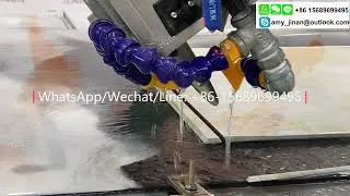 5 Axis Bridge Saw GQ 3220D four sides chamfer miter(45 degree, - 45 degree, 37 degree, -37 degree)