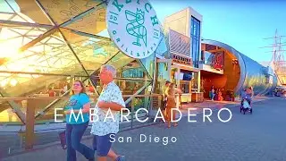🇺🇸 Embarcadero in San Diego, California 2022 Walking Tour | 🎧 Binaural Audio