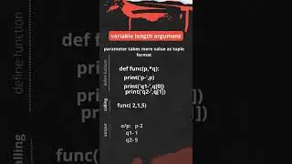 arguments & parameters in function| positional| default| keyword | variable length | kwargs|