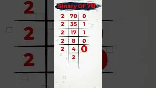 Binary of 70 / Decimal to binary conversion /  
