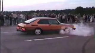 Saab 900 turbo 16 spg burnout