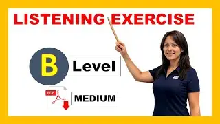Listening Test - Level B  (Medium) + PDF -multiple choice questions  - Easy English Lesson