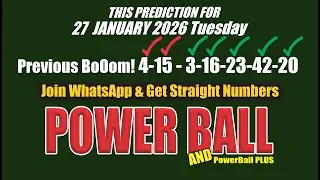 PowerBall & PowerBall Plus 27 January 2026 Tuesday