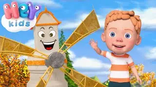 Tourne, tourne, petit moulin 🎵 Chanson à gestes + karaoke | HeyKids Français