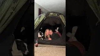 When it’s the middle of winter but you want to go camping… #loganandmikayla #couplesvlog #shorts