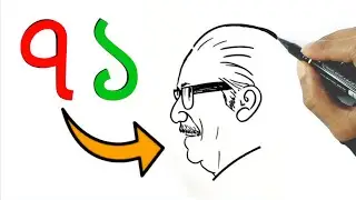 71 দিয়ে বঙ্গবন্ধুর ছবি আঁকা || 17 March Drawing || শেখ মুজিবের ছবি আঁকা সহজ উপায় #mikartofficial