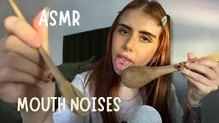 ASMR eating with a wooden spoon (mouth noises)