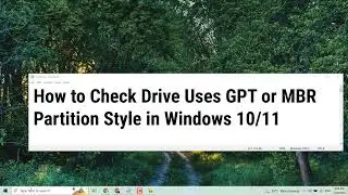 How to Check Drive Uses GPT or MBR Partition Style in Windows 10/11