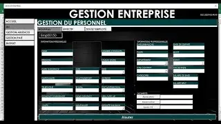 Gestion entreprise automatisé RH PAIE ABSENCES BUDGET_VBA EXCEL