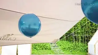 PartyWoo Blue Foil  Balloons 6 pcs , 22'' Giant 4D Balloons and Ribbon | PartyWoo Balloon Tutorial