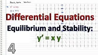 Differential Equations - 4 - EXAMPLE - Steady State solution and Stability (y'=xy)