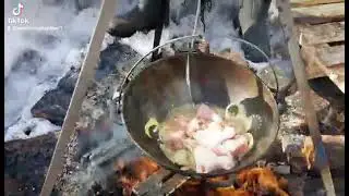 Плов на казане! Ужин на природе))