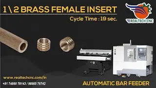 1/2 Brass Female Insert 640 Slant with bar feeder | RealTech CNC Machine  VD-310