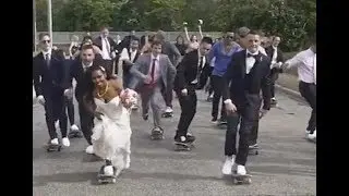 What Could Go Wrong? Bride Gets On A Skateboard After Getting Married! | WorldStar Videos