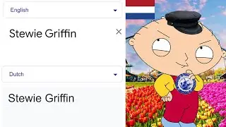 Stewie Griffin in different languages meme