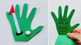 Father's Day Golf Card "Best Dad by Par!" | Easy DIY Father's Day Card for Kids