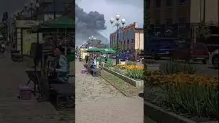 Извержение украинского вулкана. Вид из Ейска.