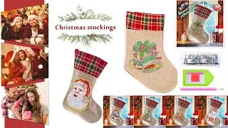 5D Diamond Painting Christmas Xmas Rhinestone Sock Embroidery Mosaic Candy Gift Bag Art Craft