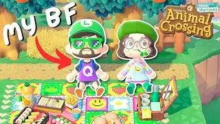 forcing my boyfriend to play Animal Crossing...again