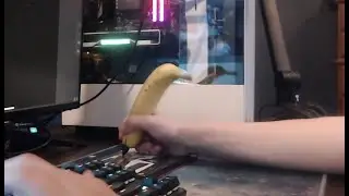playing osu! with a banana