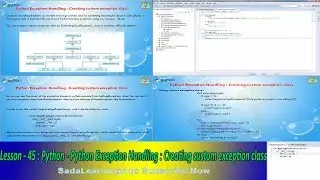 Lesson - 45 : Python3 - Python Exception Handling : Creating custom exception class
