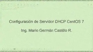 Servidor DHCP CentOS 7