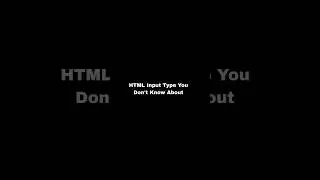 HTML Input 