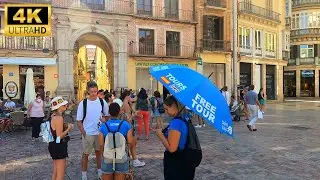 4K Malaga Spain City Tour - Spain Summer 2022 - Málaga Walking Tour - Virtual Vacation Trip